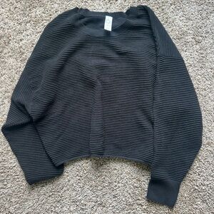 Offline Aerie Charcoal Ribbed Knit Top